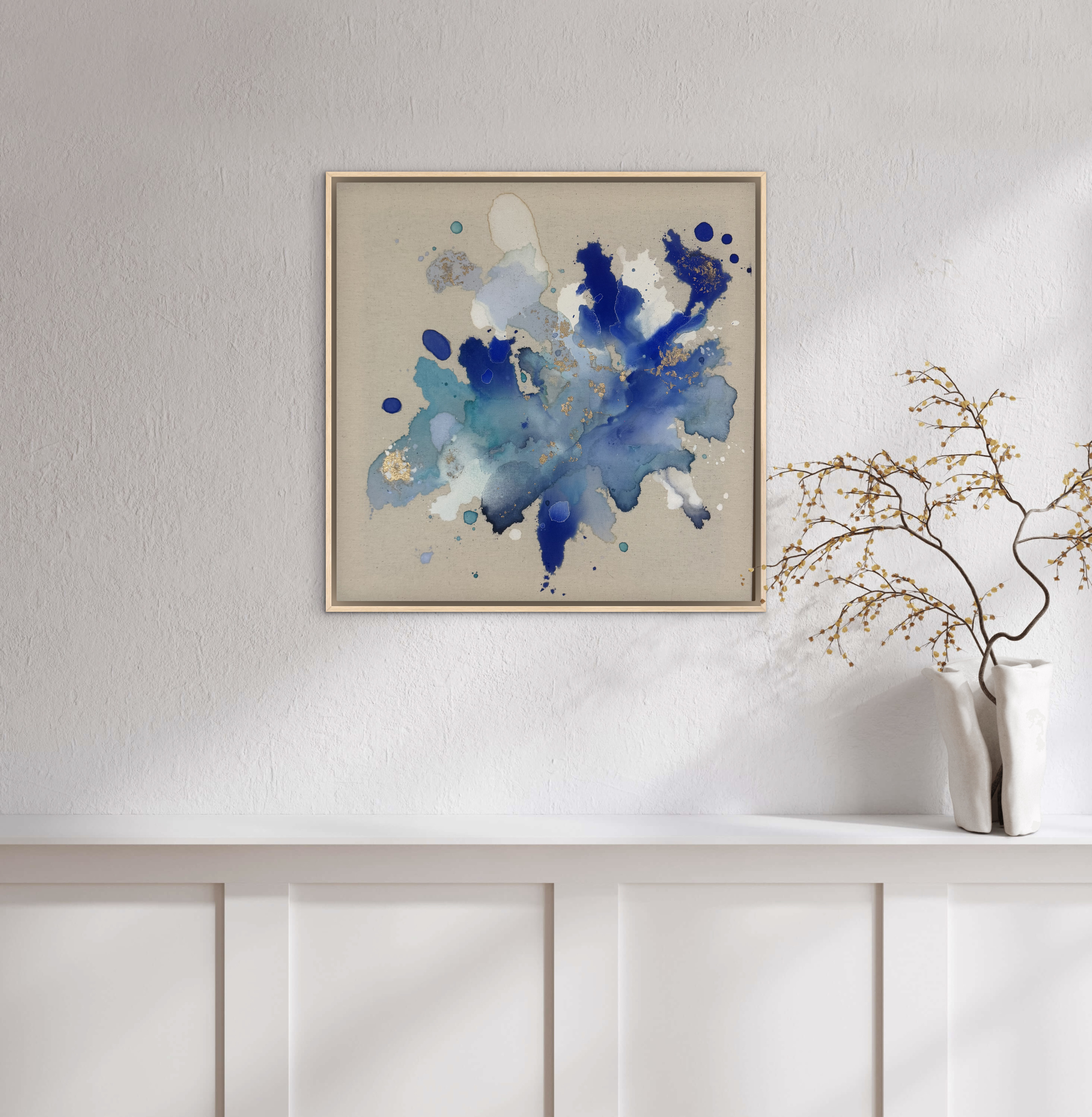 Seidenblume, 2025, Acryl und Gold auf roher Baumwollleinwand, Ansicht 7